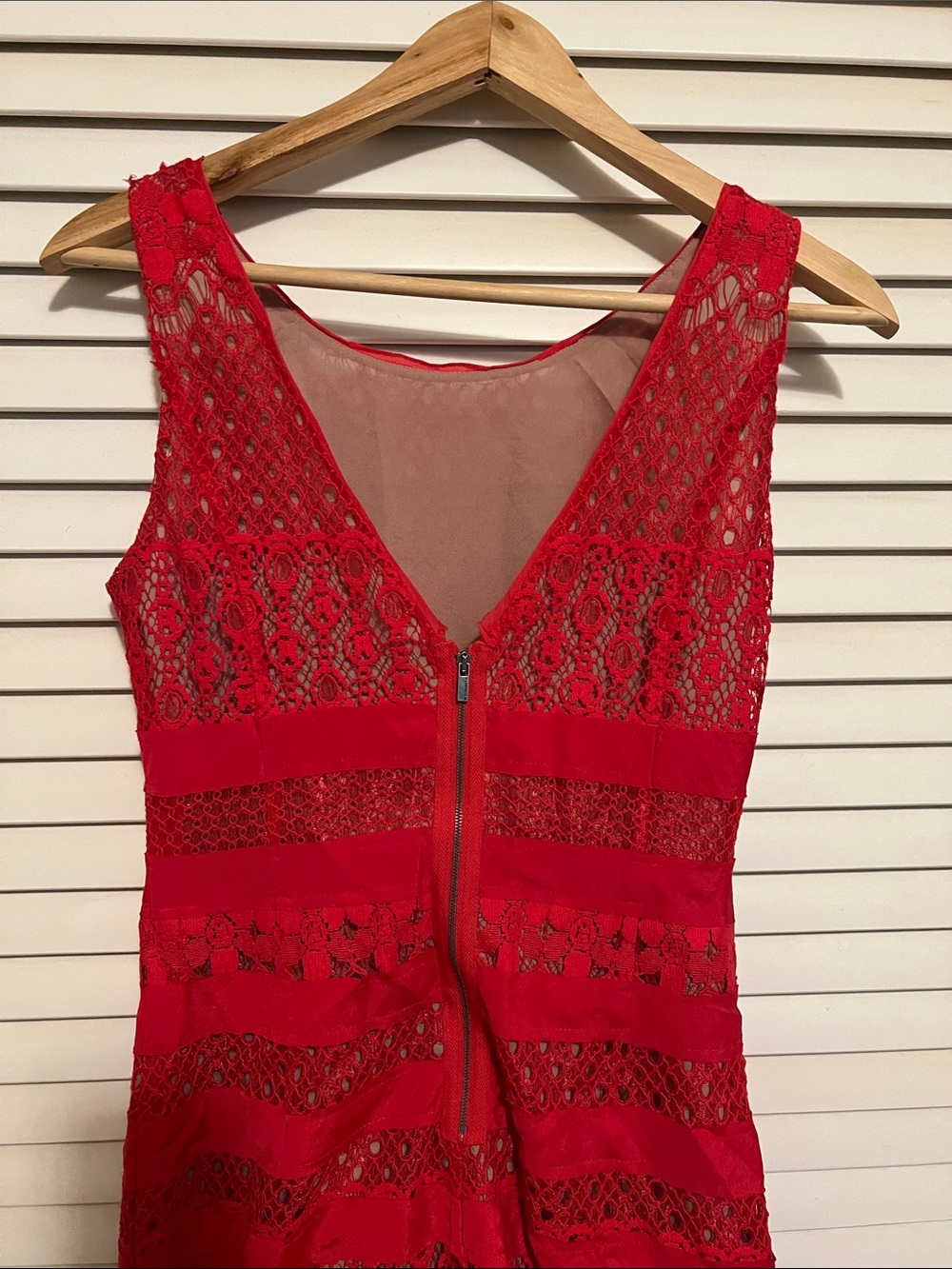 BCBGMaxAzria Red Lace Sheath Dress - Picture 2 of 2